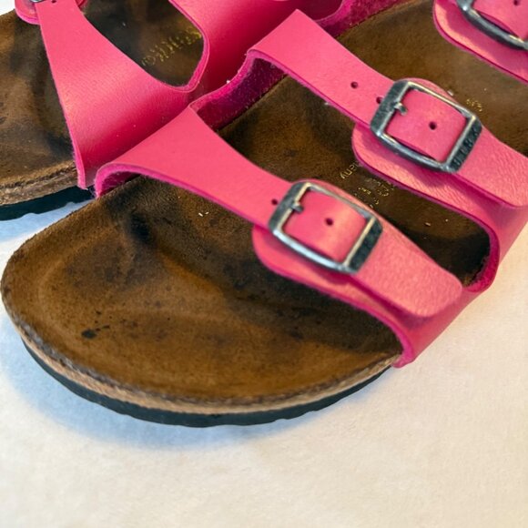 SIZE 39 8 N Birkenstock Florida Birko-Flor Pink 3 Strap Sandals - Picture 2 of 9